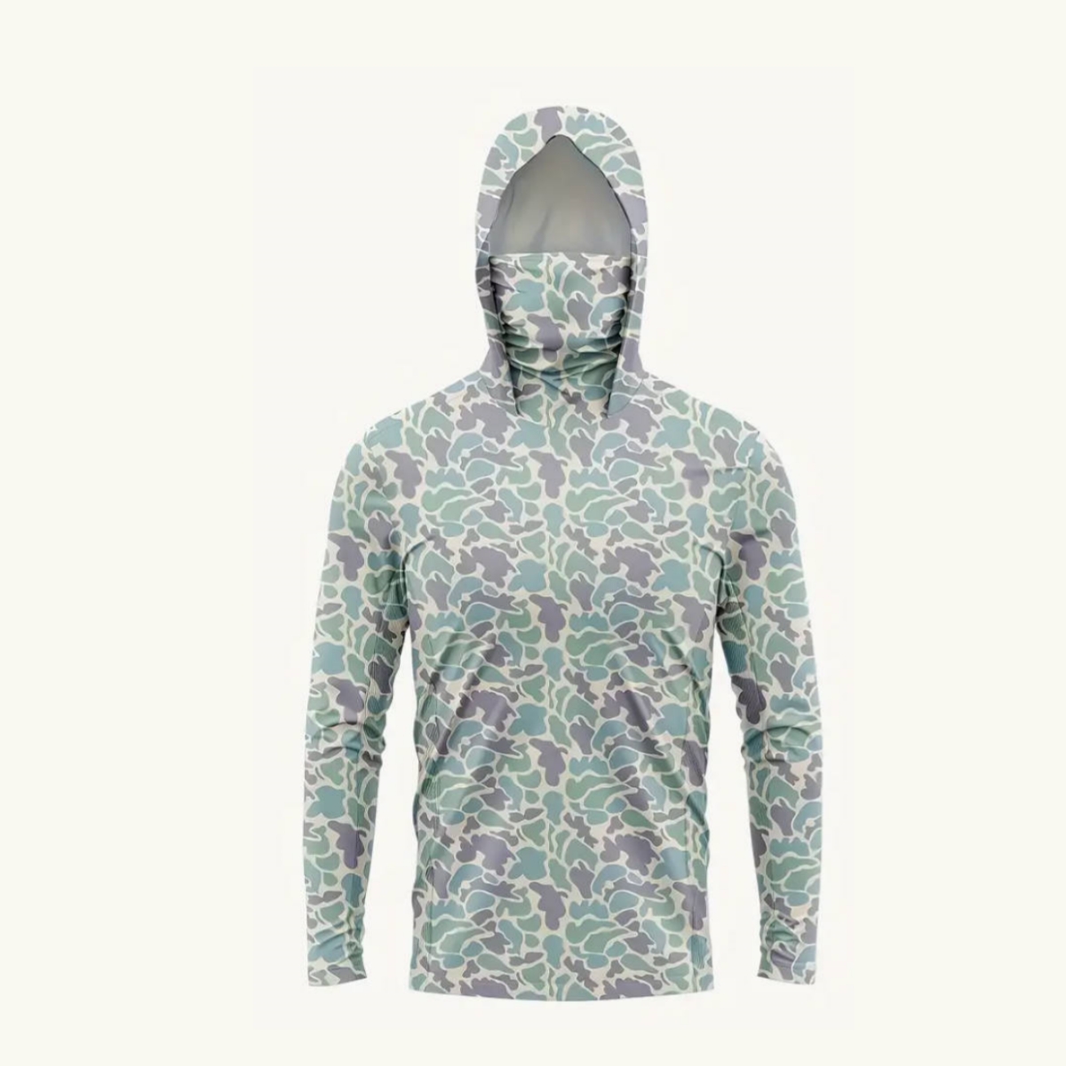 Fishing Mask Sun Protection - Herren UPF50+ Sonnenschutz-Angelhoodie mit Gesichtsmaske, Tarnmuster,